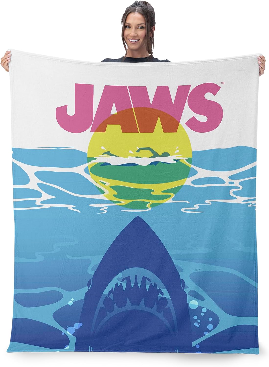 Northwest Jaws CMYK Poster Silk Touch Throw Blanket 60x80 inches