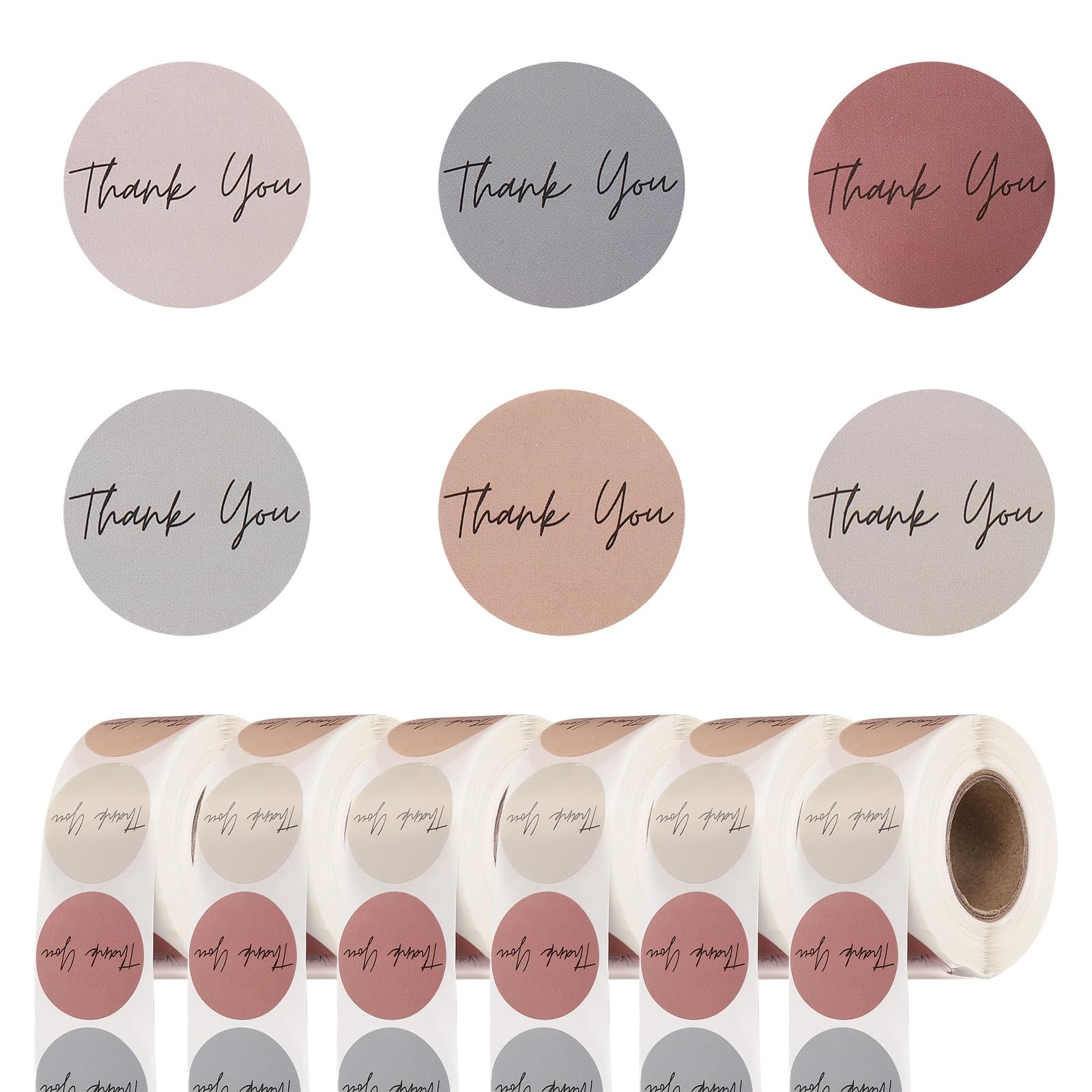 PATIKIL 3000Pcs Thank You Stickers, 1" Round Self-Adhesive Envelopes Seal Labels for Crafts Small Business Invitation Cards Wedding Gift Tag Packaging, Earth Colorful Tone