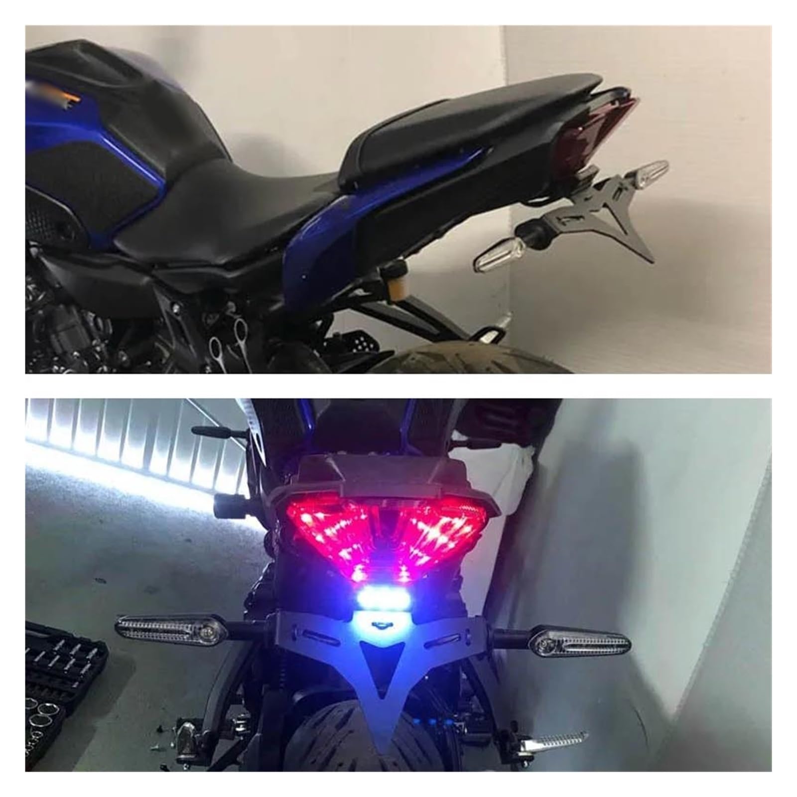 Cadres De Plaque D'immatriculation Adaptés Pour Yamahaa MT-07 MT 07 FZ-07 MT07 2013-2023 Support De Plaque D'immatriculation De Moto Support D' Immatriculation Eliminator Rangement Arrière De Moto