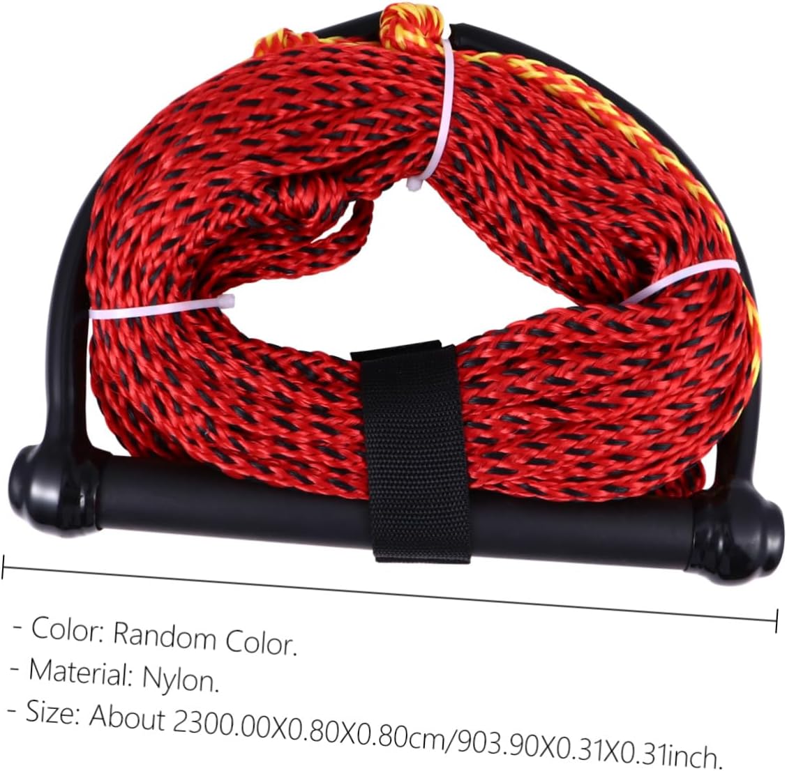 NOLITOY Black Handle Water Ski Rope for Boating Lightweight Wakeboard Kneeboard Tow Rope with Strong Grip High Abrasion and UV Resistant Bright Color for Water Sports Random Color