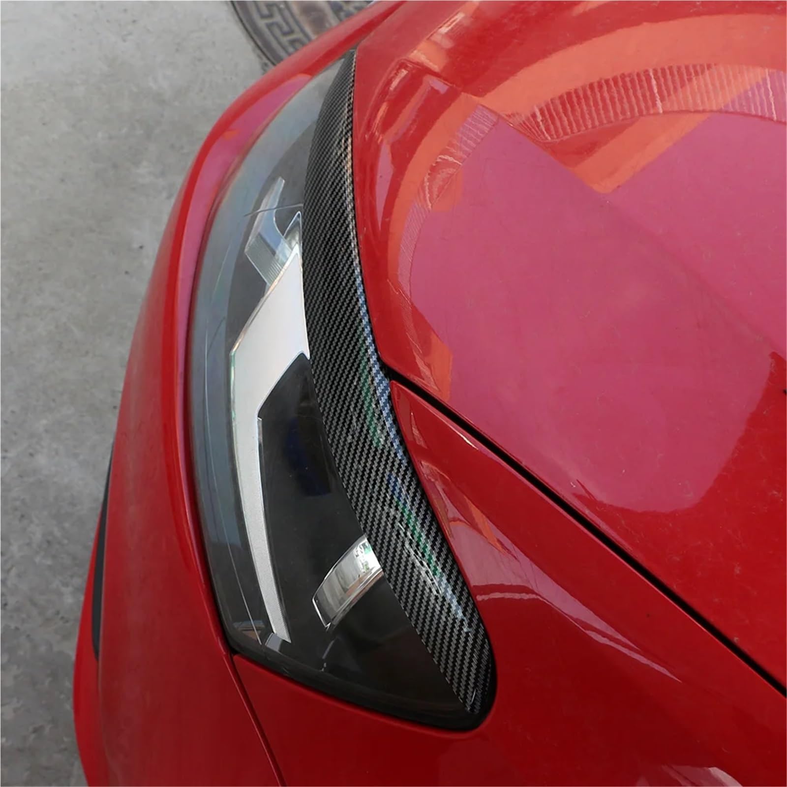 Cubierta para ceja, Juego de 2 Piezas, embellecedor para Faro Delantero de Volkswagen VW Polo Mk5 6R 6C 2011-2015