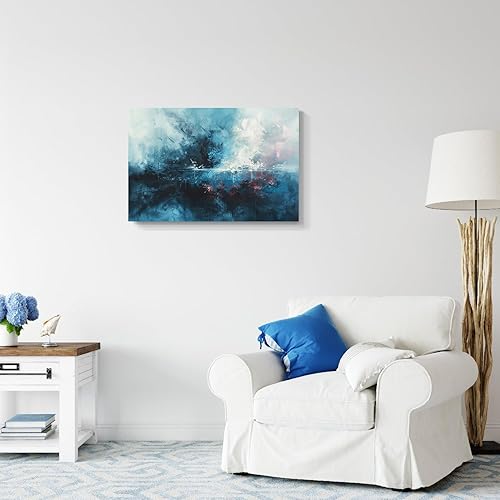 Miniatura 571 de Lienzo artístico para pared, pinturas de arte abstracto, fantasía azul, grafiti colorido sobre fondo blanco; decoración artística moderna para sala