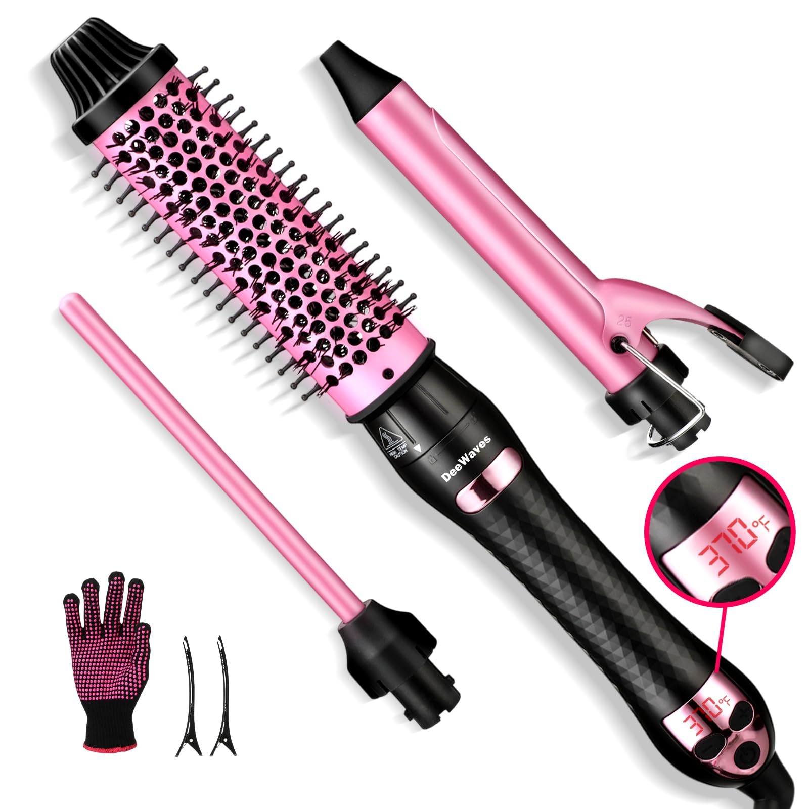 Travel Curling Iron Thermal Brush 1 5 Inch for Hair Curler Heated Round Brush for Blowout Look Dual