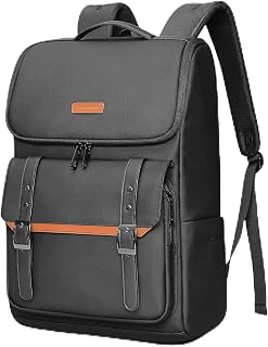 hk Vintage Backpack Travel Laptop Backpack for Women & Men College Backpack Fits 17.3 Inch Laptop Black for Travel and Work & Daily