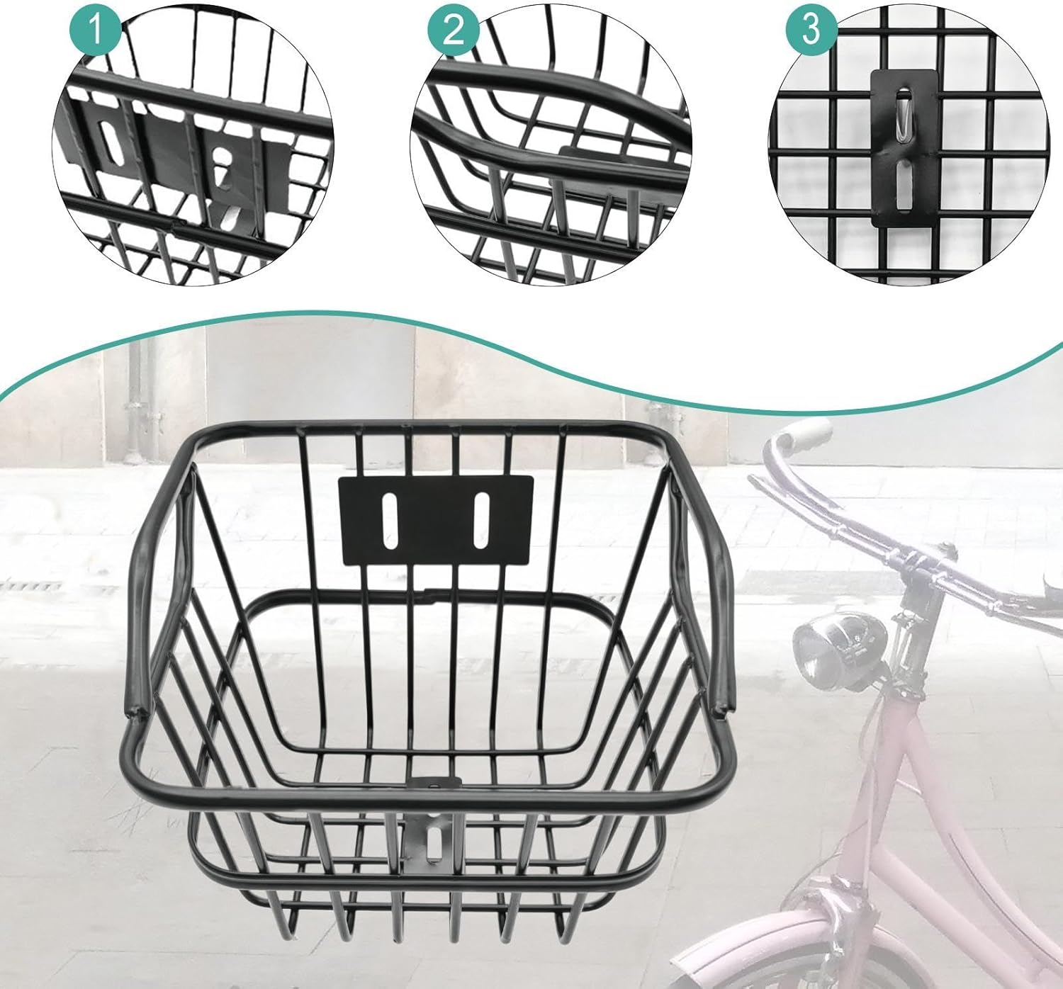 jojomis 子供用自転車バスケット 高耐久 アルミニウム合金 カーゴ ストレージ フロントバスケット 子供用自転車アクセサリー