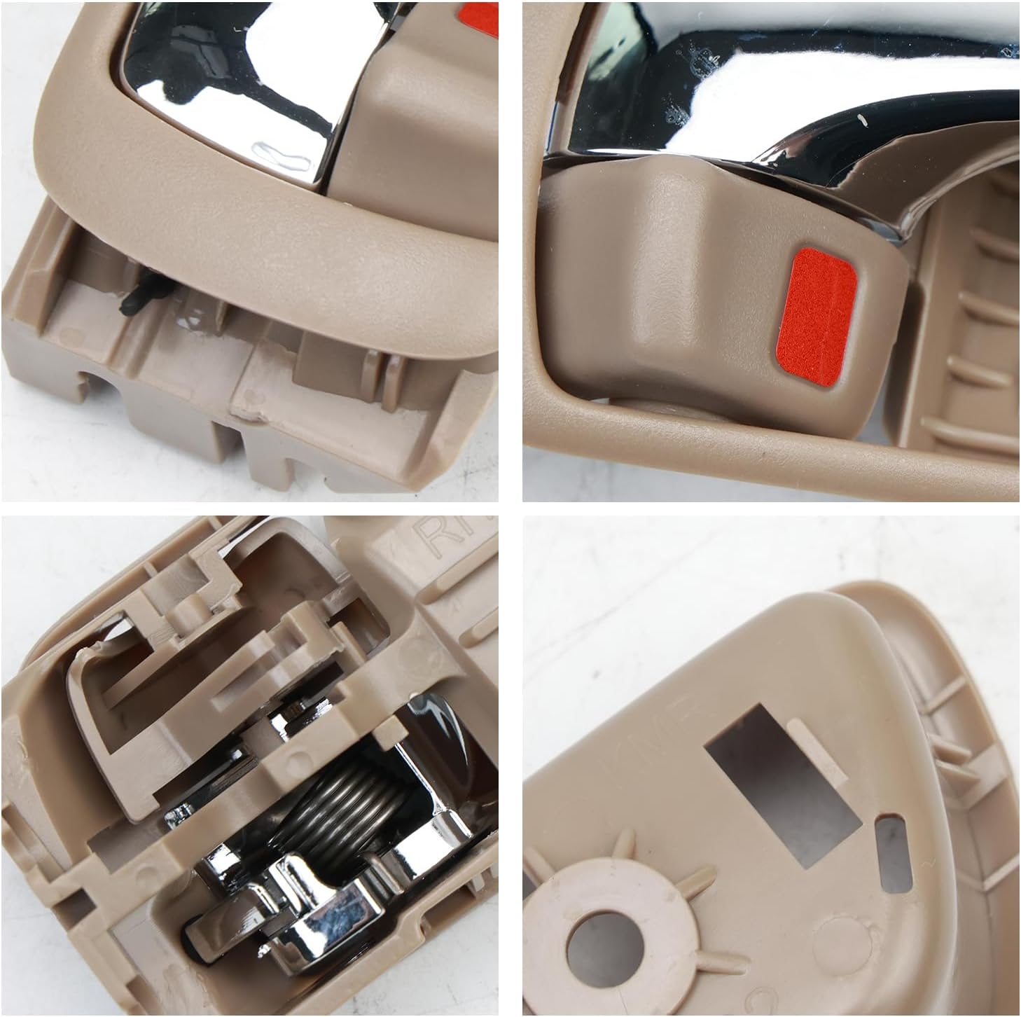 2Pcs Inside Interior Door Handles for 2002-2006 Camry Left & Right, Front Rear Driver Passenger Side Beige Door Handle with Chrome Lever, 69206-YC030-05