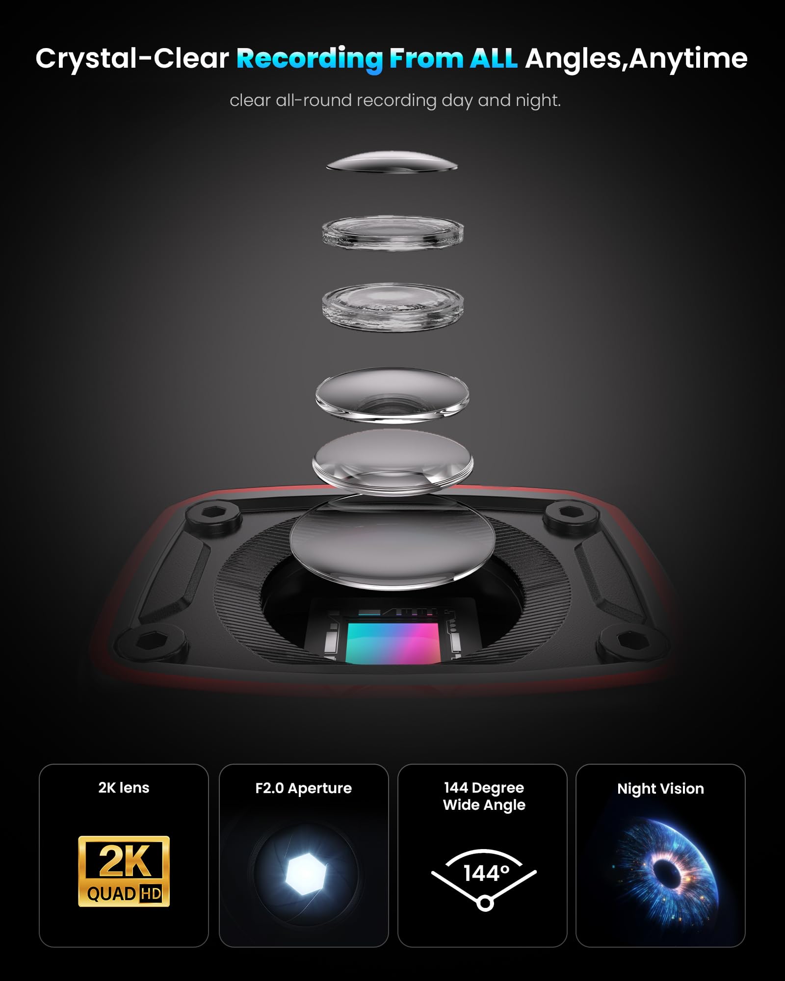AKEEYO AKY-710Lite Telecamera per Moto/Bicicletta Telecamera WiFi 2K30FPS con Ultra HD, Impermeabile IP66 con Registrazione in Loop e di Emergenza, Monitoraggio Parcheggio, Batteria Estesa da 7,5 Ore