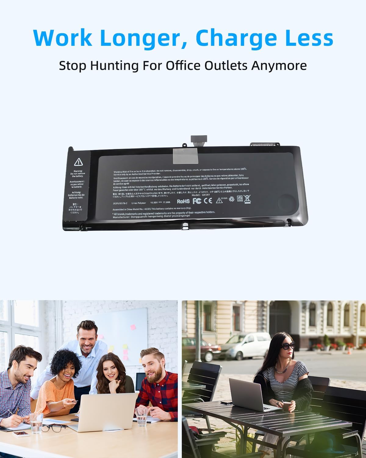 73WH A1321 A1286 (Only for Mid 2009 Mid 2010 Version) Laptop Battery Replacement for MacBook Pro 15 Inch A1321 A1286 MC371LL/A MC372LL/A MB985 MB986 MC118 020-6380-A 020-6766-B High Performance