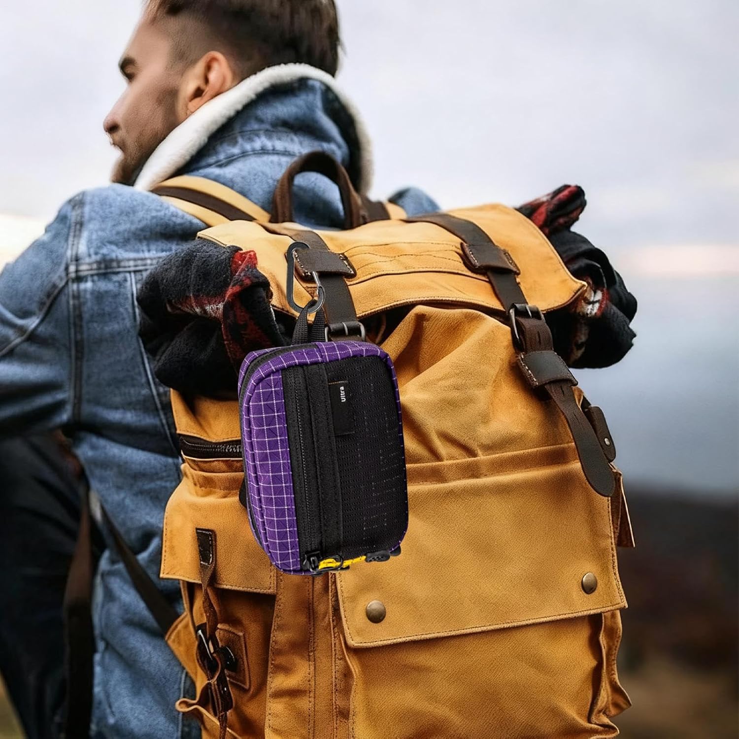 Backpack Strap Pouch Waterproof Zipper Partitioned Storage image 2