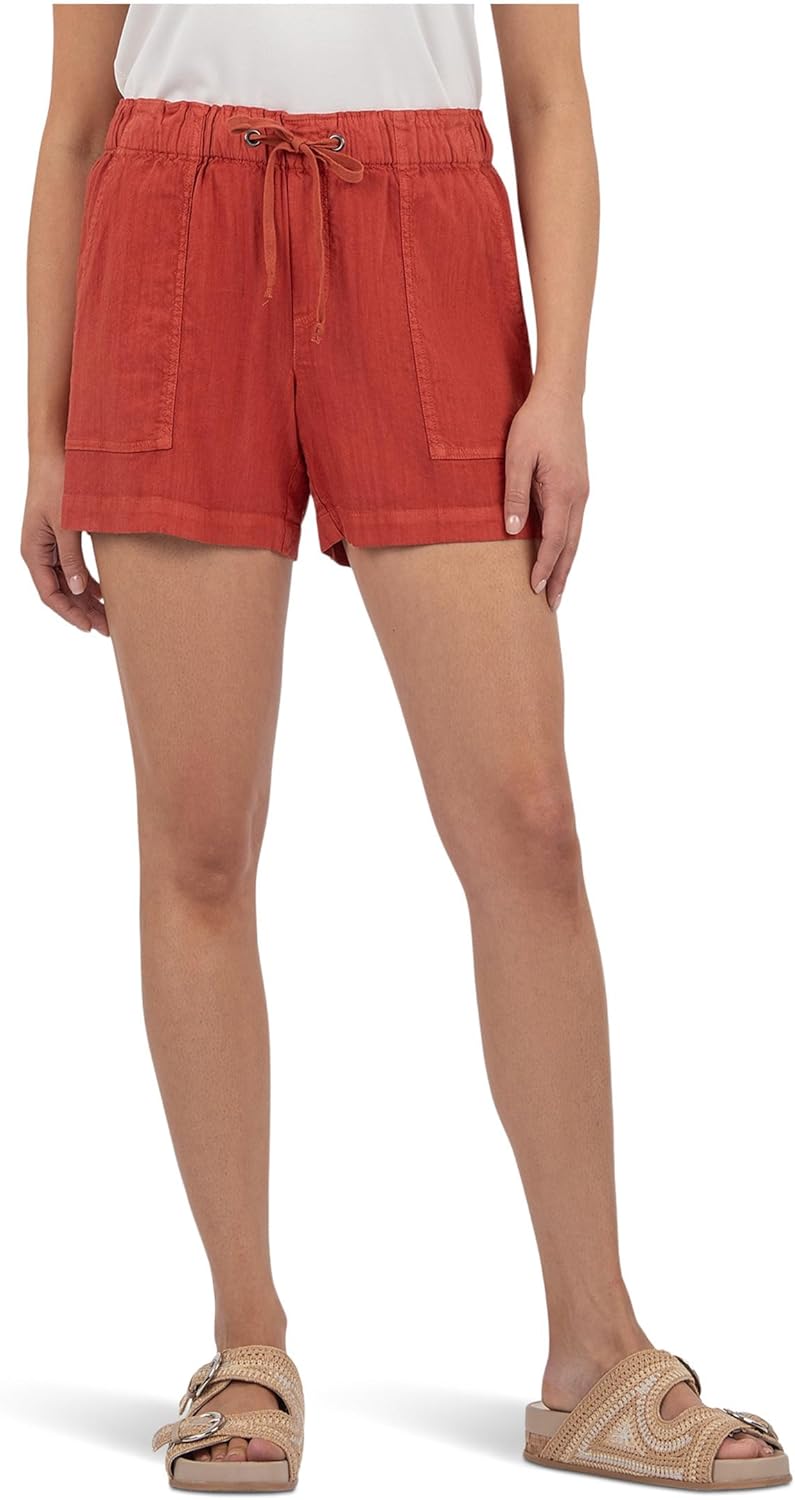 KUT from The Kloth Womens Katana High-Rise Shorts Drawstring with Porkchop Pockets