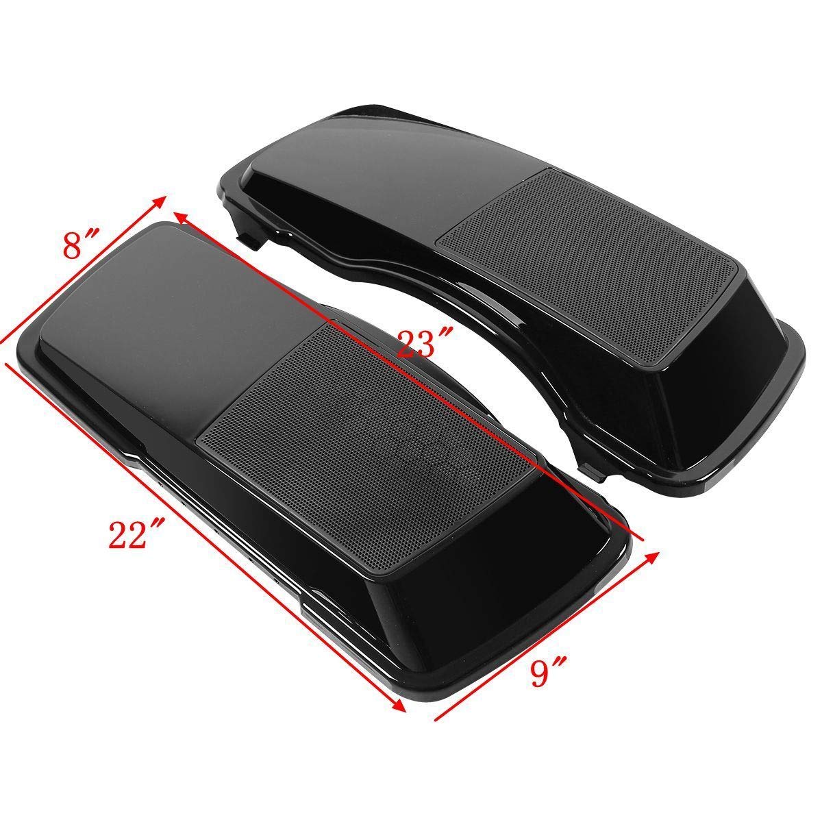 TCT-MOTORPARTS Vivid Black Hard Saddlebag 6x9 Speaker Lids Fit For 1994-2013 Harley Touring Road King Electra Street Glide CVO Ultra Classic