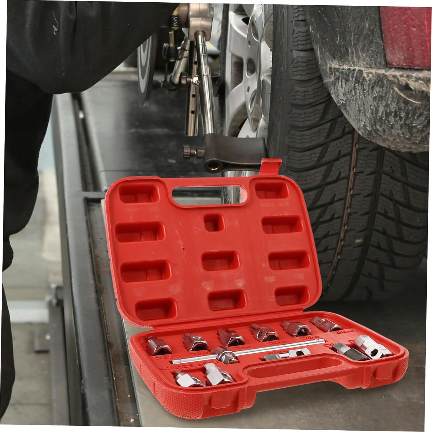 1set Oil Pan Drain Socket Tool Set Chrome Automotive Oil Drain Removal Kit for Engine Disassembly Compatible Pan Screws