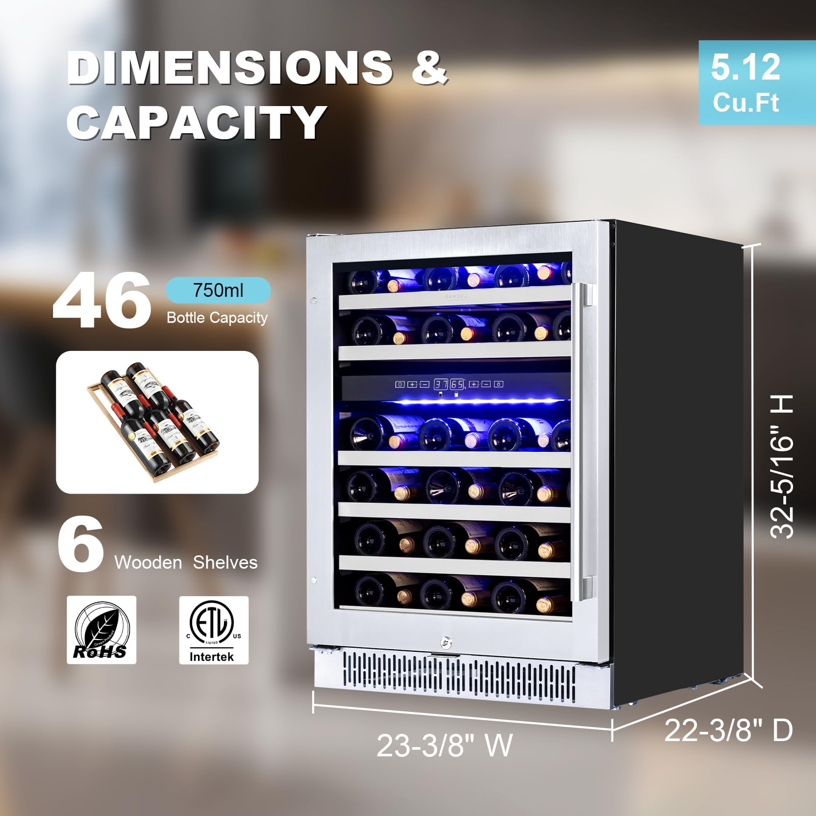 Akicon 24 Inch Beverage Refrigerator, 164 Cans Mini Drink Fridge With Temperature Memory,Under Counter/Built-In/Freestanding Beverage Cooler, Removable Shelves on Fridge.com - View 3