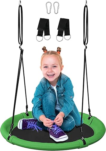 Columpio de platillo para árbol, verde, 24 pulgadas