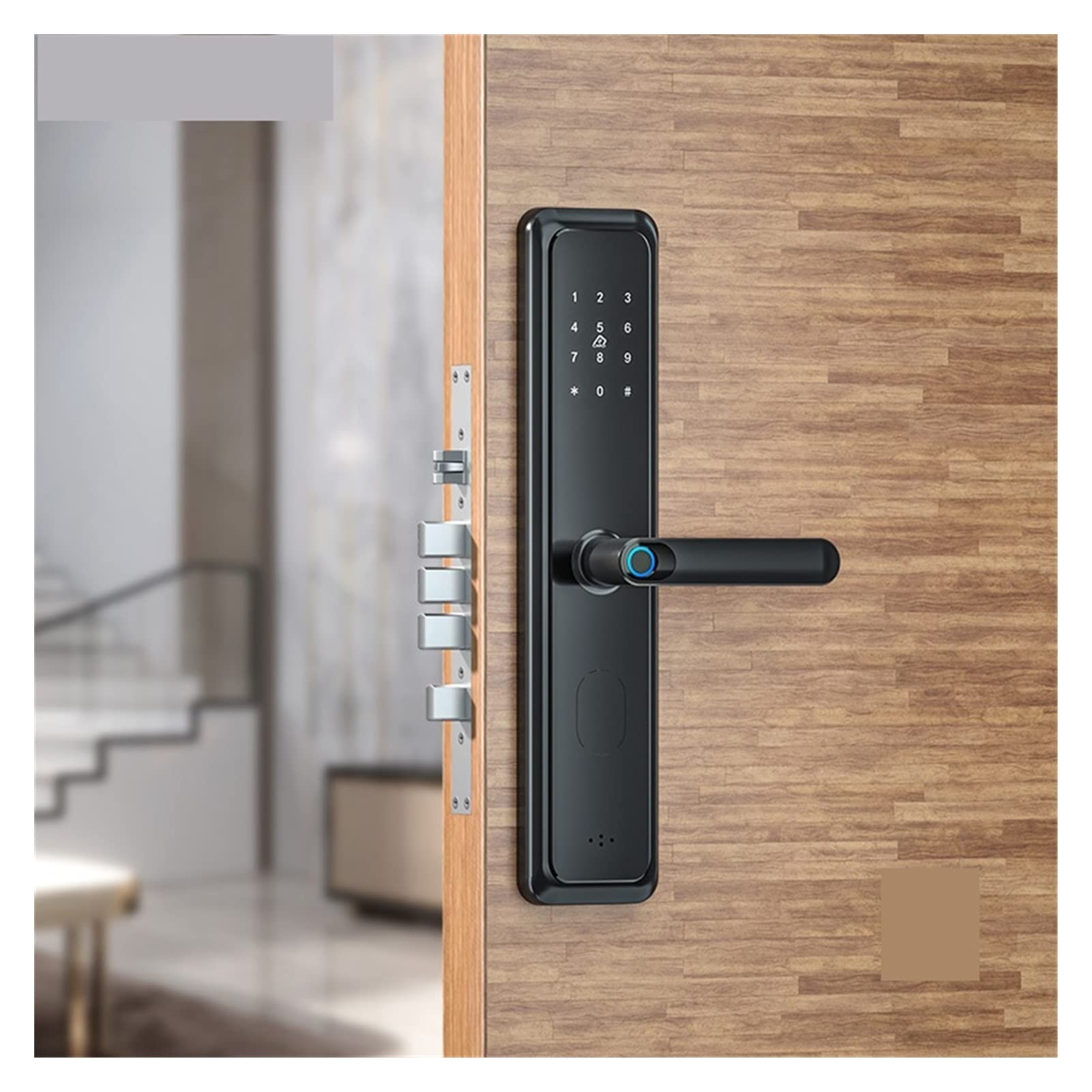 Verrouillage par mot de passe étanche à empreintes digitales Fechadura Eletronica Cerradura Inteligente Serrure de porte intelligente(Z1tyR-round 6068)