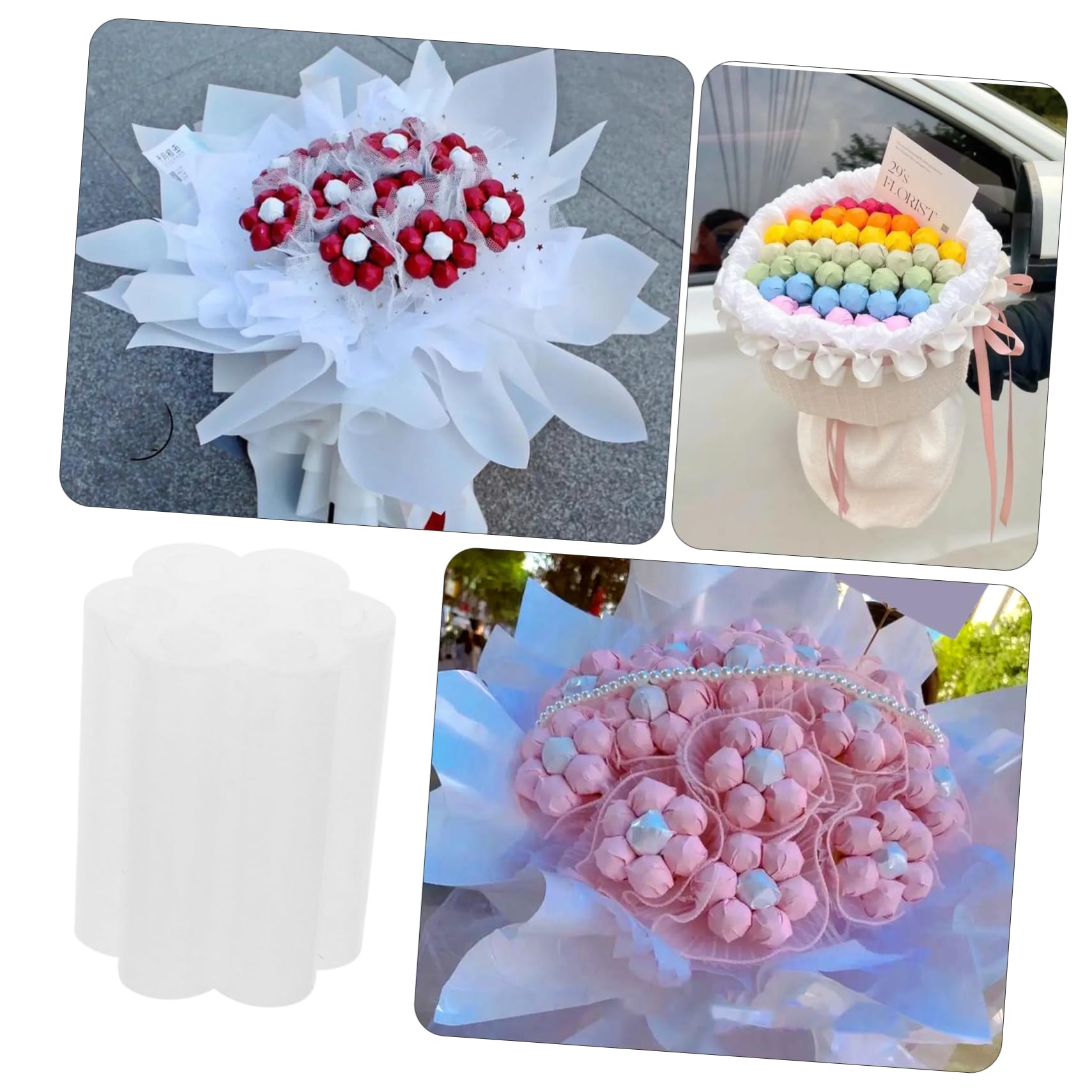 Uonlytech 3 Ensembles Base De Monture De Sucette Support D'écran De Sucette Sucettes Support De Sucette pour La Fête Porte-Sucette Pratique Porte-gâteau Plastique Blanche 30 Pièces * 3