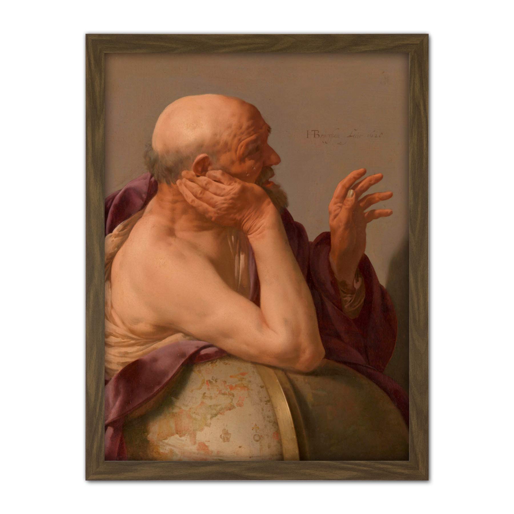 Artery8 Hendrick Ter Brugghen Heraclitus Painting Artwork Framed Wall Art Print 18X24 Inch