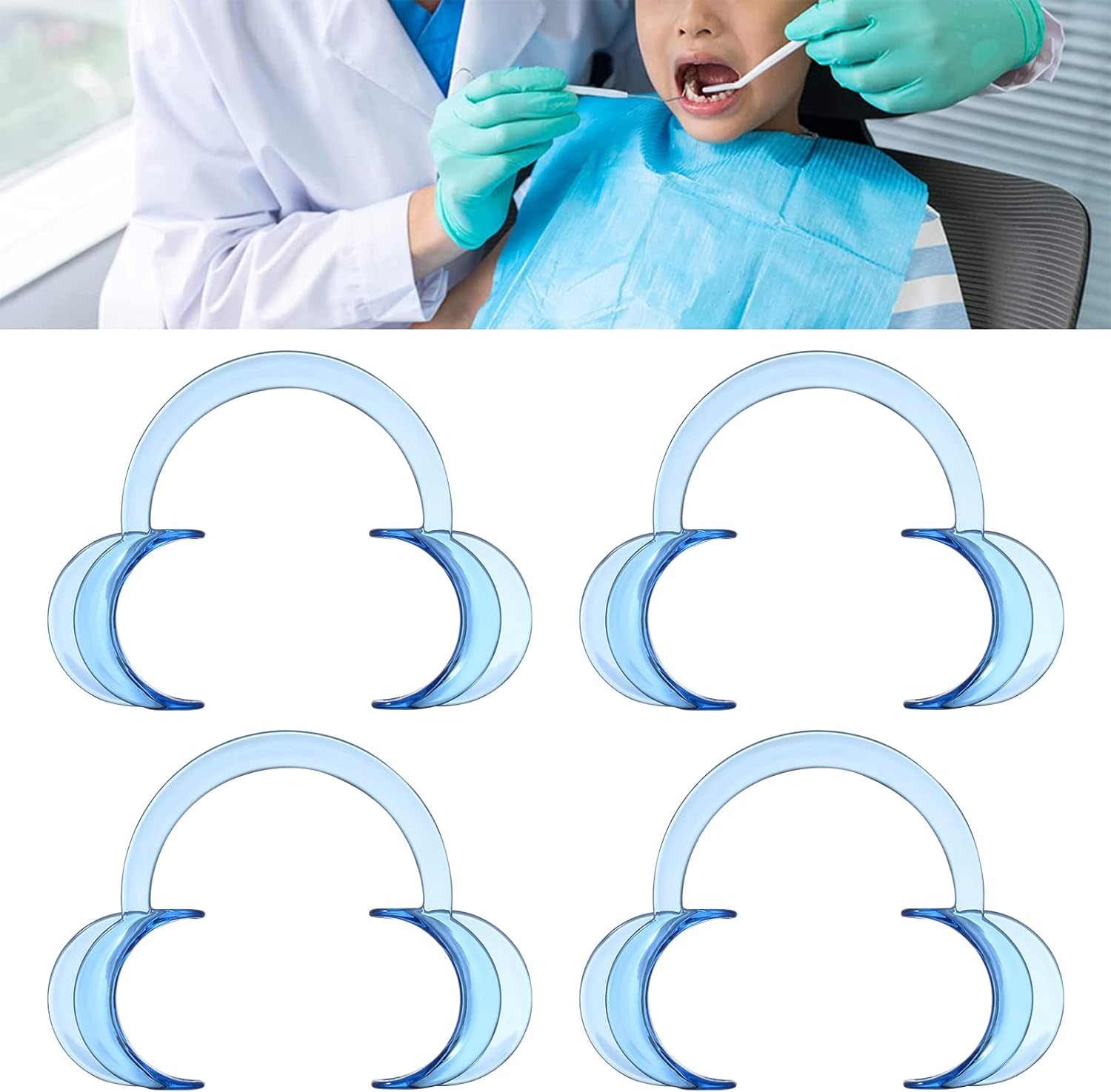 Forma de C Retractor,Abridor de Boca Dental Abridor De Labios Retractor De Mejilla,Abridor de Boca,Retractor Labial Retractor de Mejilla en Forma de C para Adultos Y Niños(4pcs)