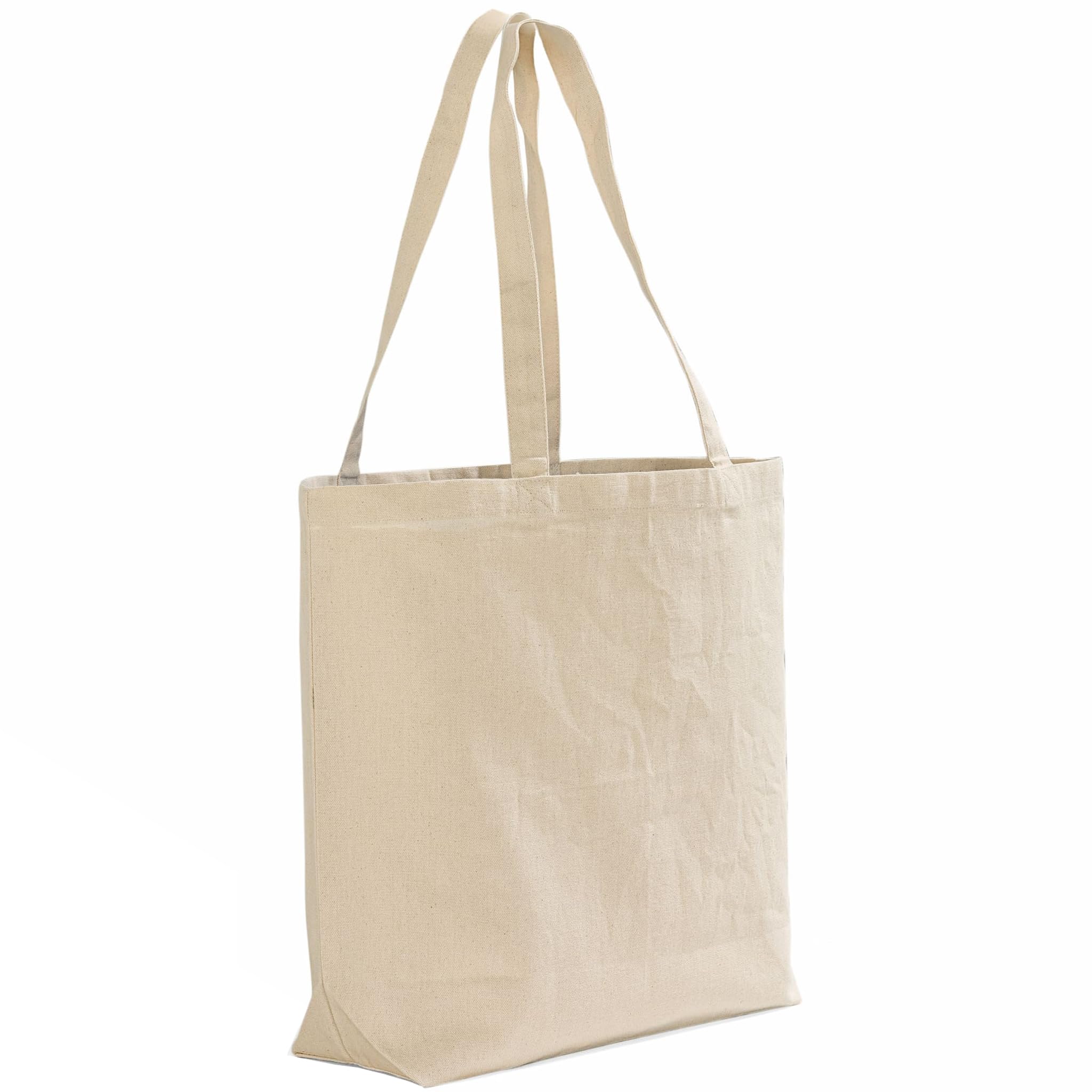 TBF 12 Pack Wholesale Canvas Tote Bags, Natural Color, 12oz Fabric - Multiple Size Options Available