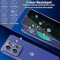 Vista 6 de Zeking [2+2] Paquete para Moto G Stylus (2022) Protector de pantalla de vidrio templado de privacidad + protector de lente de cámara, [sin burbujas]