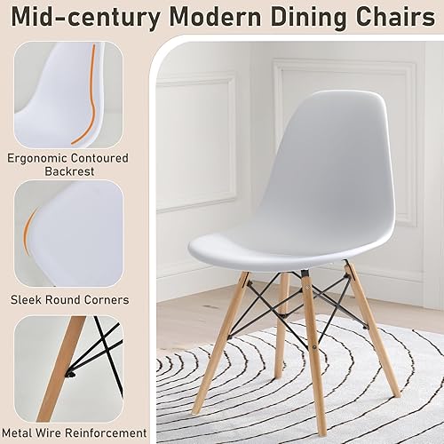 Miniatura 4 de Tangkula Juego de mesa de comedor redonda para 4, mesa de cocina redonda moderna y 4 sillas con asientos ergonómicos y patas de madera maciza, juego