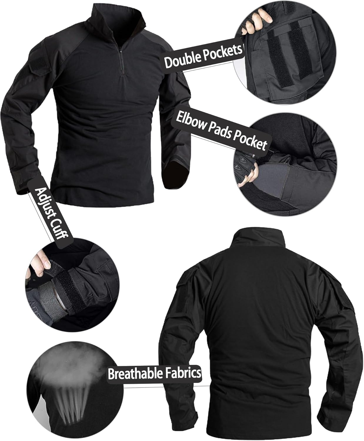 Mens G3 Combat Uniform Tactical Combat Shirt and Pants Suit Hunting Paintball Airsoft Apparel Set - Image 2