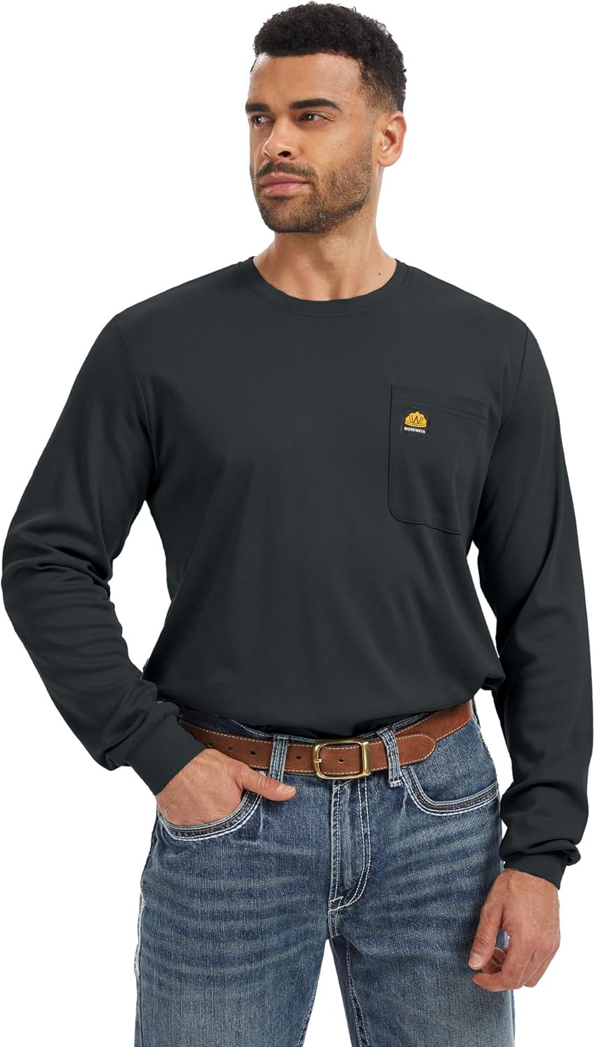 WORKWEYA FR Shirts Flame Resistant Shirt 5.5oz Cotton Lightweight CAT2 Fire Retardant Shirt for Men - Image 2