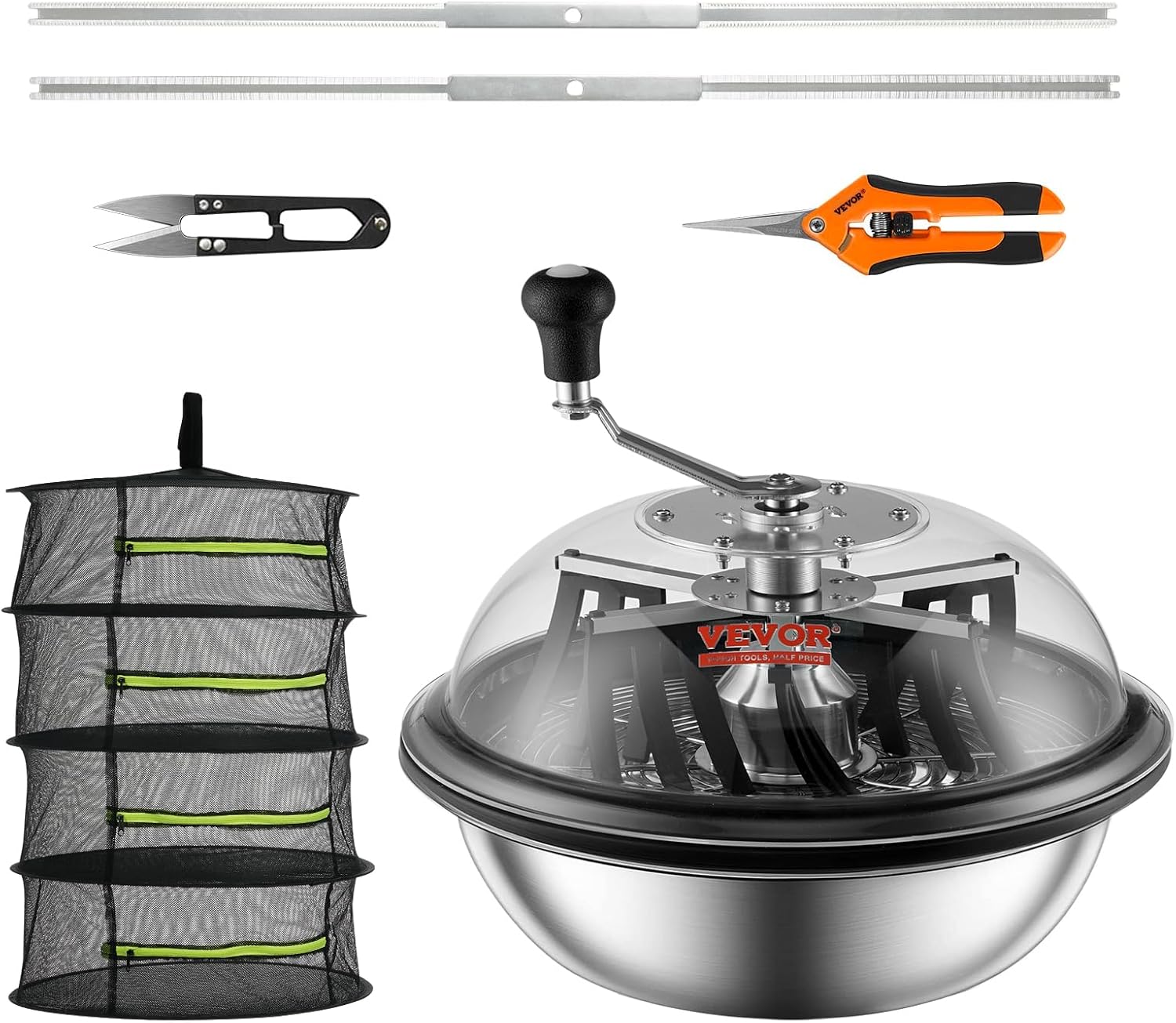 VEVOR Leaf Bowl Trimmer, 16'' Trimmer Bowl, Manual Bud Trimmer with