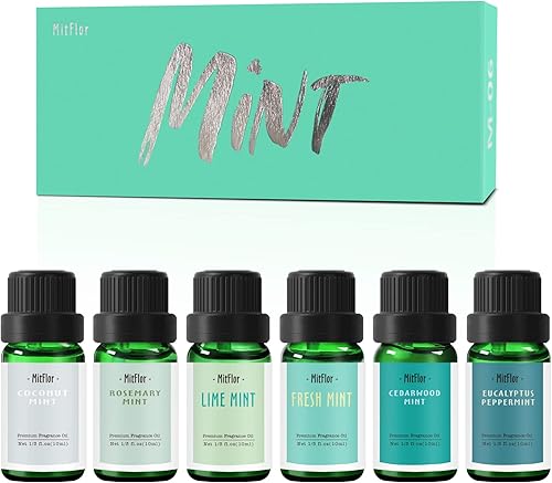 MitFlor - Juego de aceites aromáticos aromáticos de primera calidad para difusores, aromas para hacer jabón y velas, fragancia refrescante para el
