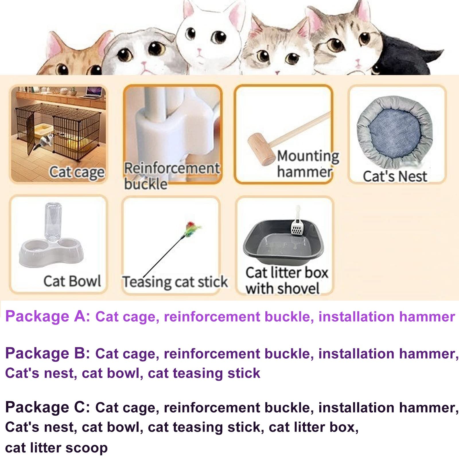 猫ケージ キャットケージ 2段 スリム 大型猫用 ペット 室内飼い 躾