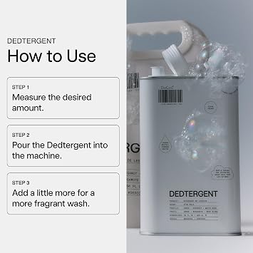 DedCool Liquid Laundry Detergent in Xtra Milk | Luxurious Scent | Stain-Removing Formula | Infused with Natural Essential Oils | Non-Toxic | Up to 60 Washes | 32 fl oz