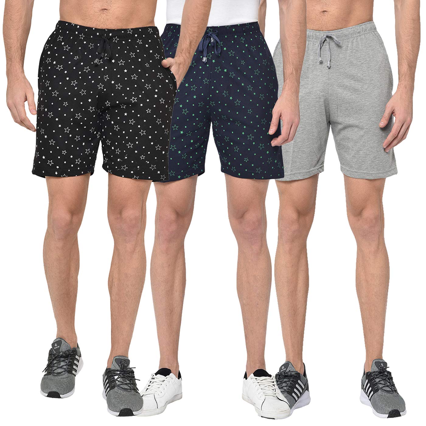 mack jonney Regualr Fit Cotton Blended Lounge Shorts/Bermudas for Men(Pack of 3)-D11_MLG_PRT_1BLK_1NVY_0003-P-picture-15