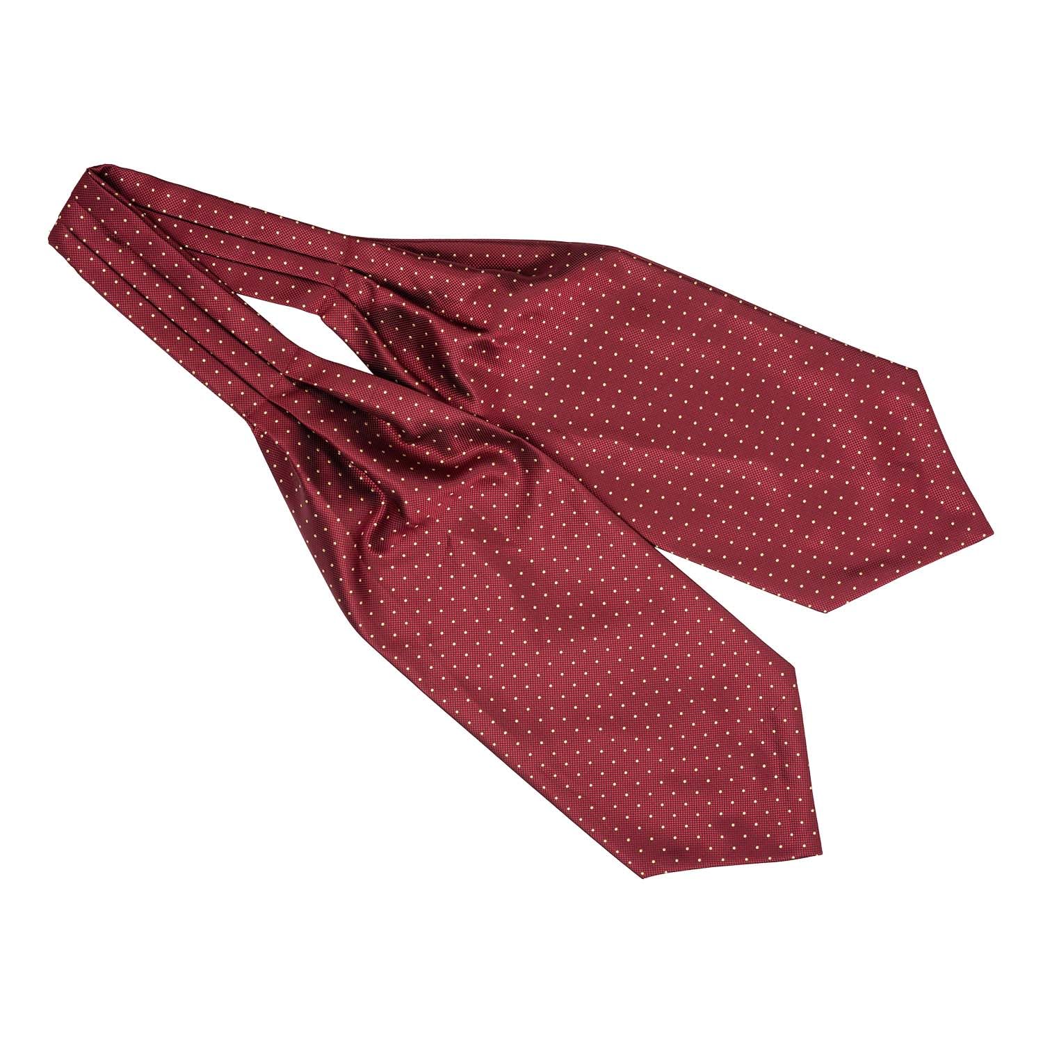 the tie hub Mini Polka Burgundy & Yellow Cravat For Men-picture-18
