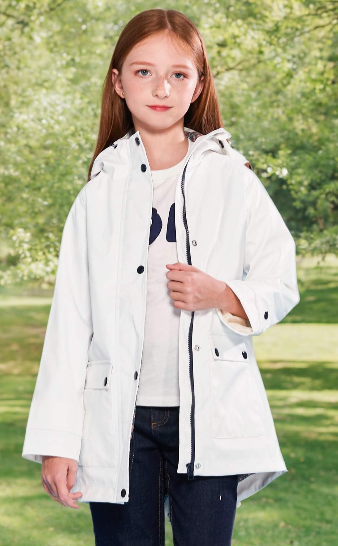 SOLOCOTE Chubasquero para Niños con Capucha Mochila Forrada de Goma para Niñas y Niños Impermeable y Resistente al Viento