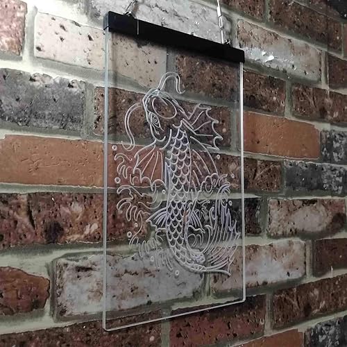 Miniatura 4 de ADVPRO Koi Fish Display - Letrero de neón LED de doble color, verde y azul, 12 x 16 pulgadas st6s34-i3720-gb