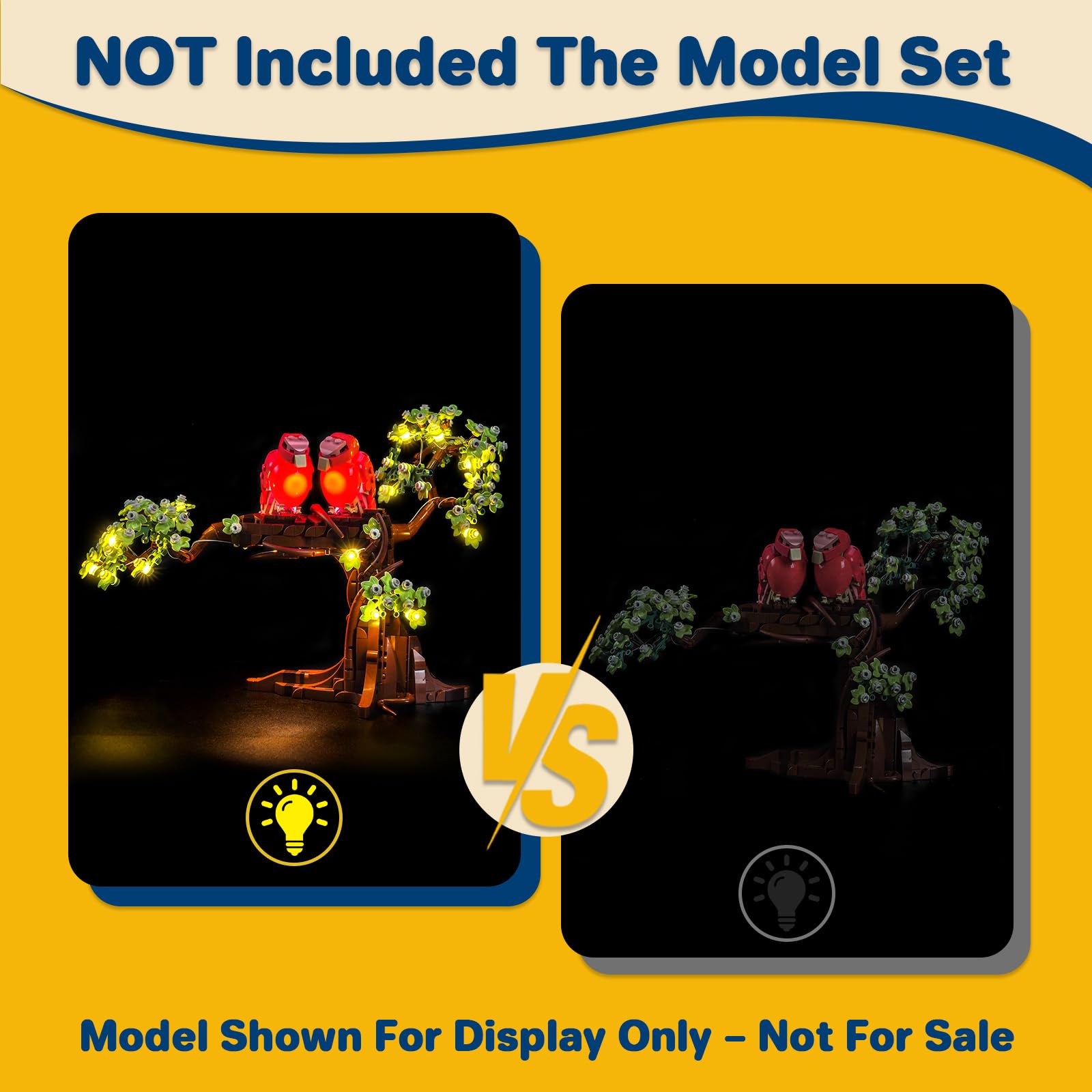 LocoLee Led Light Set Compatible with Lego 21365 Love Birds Led Decoration Lighting Kit Compatible with Lego Ideas 21365 Building Blocks Model,Only Lights Set,No Model - Image 4