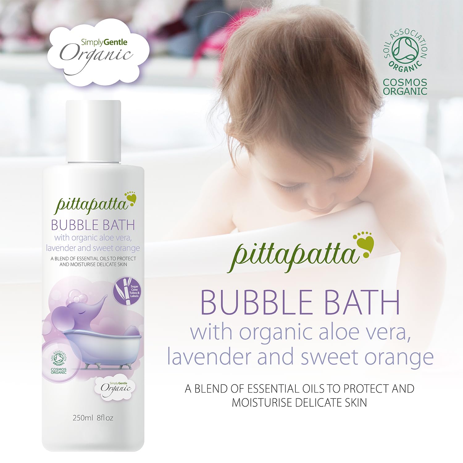 Simply Gentle Organic Bubble Bath Body Wash - Gentle & Nourishing for Babies Toddlers & Adults, 83.33 ml (Pack of 3) - Image 2