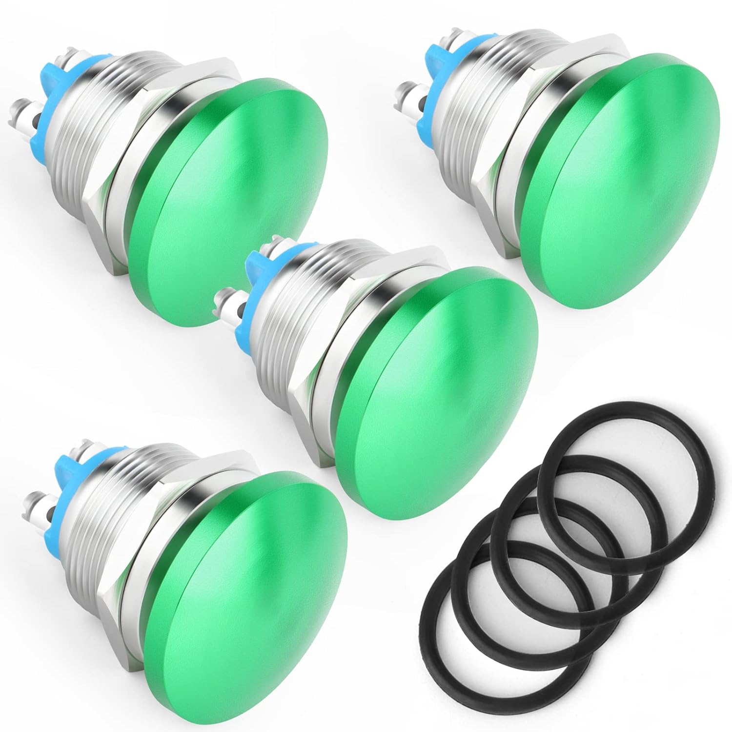 4pcs 16mm Waterproof Momentary Red Mushroom Head Push Button Switch, 3A/3V-220V Screw Feet Wiring