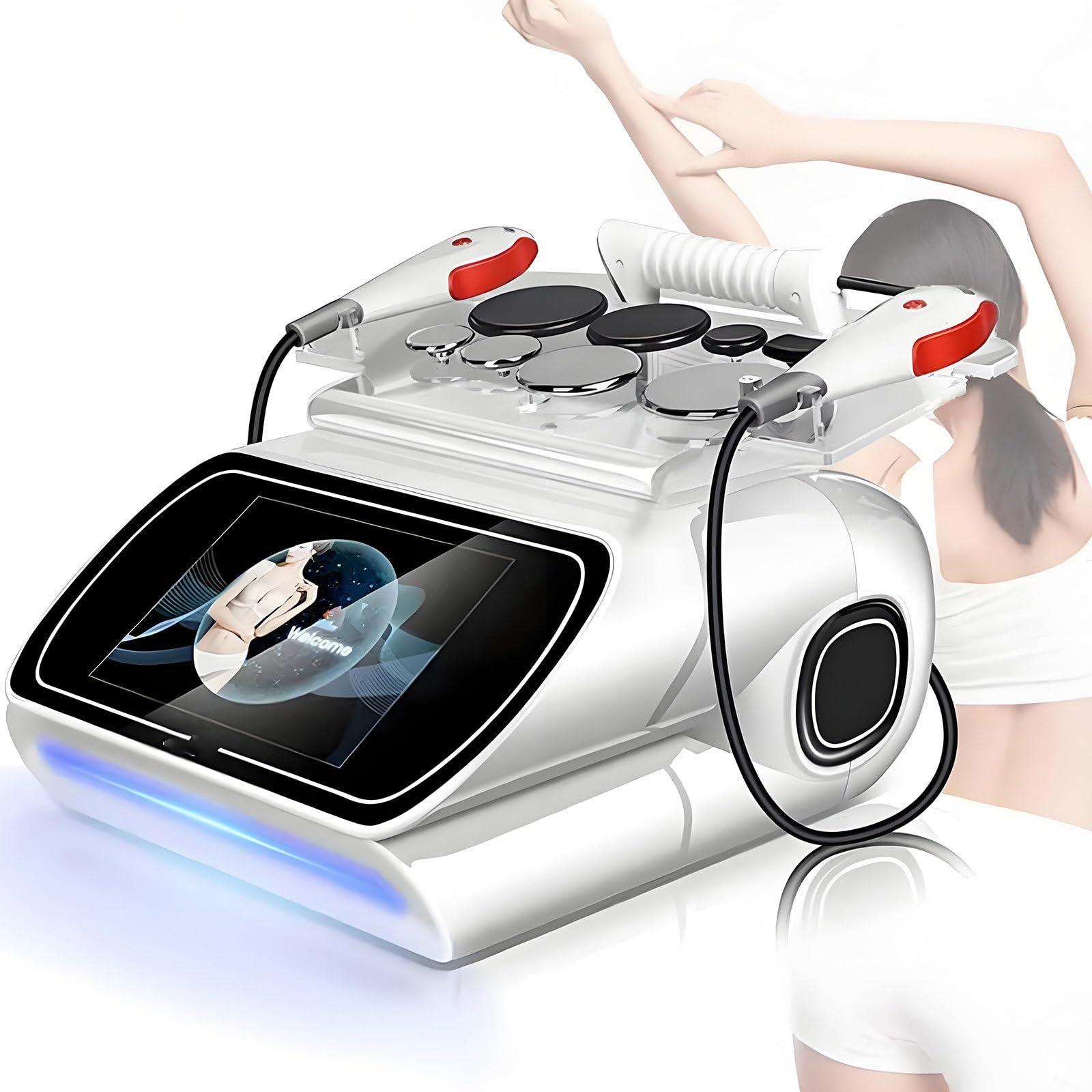 Terapia Tecar 448 kHz, urządzenie do diatermii RET CET do odchudzania ciała, spalacz tłuszczu i cellulitu, terapia Tecar INDIBA Deep Care Skin Tighten, regeneracja mięśni, 34 x 46 x 25 cm