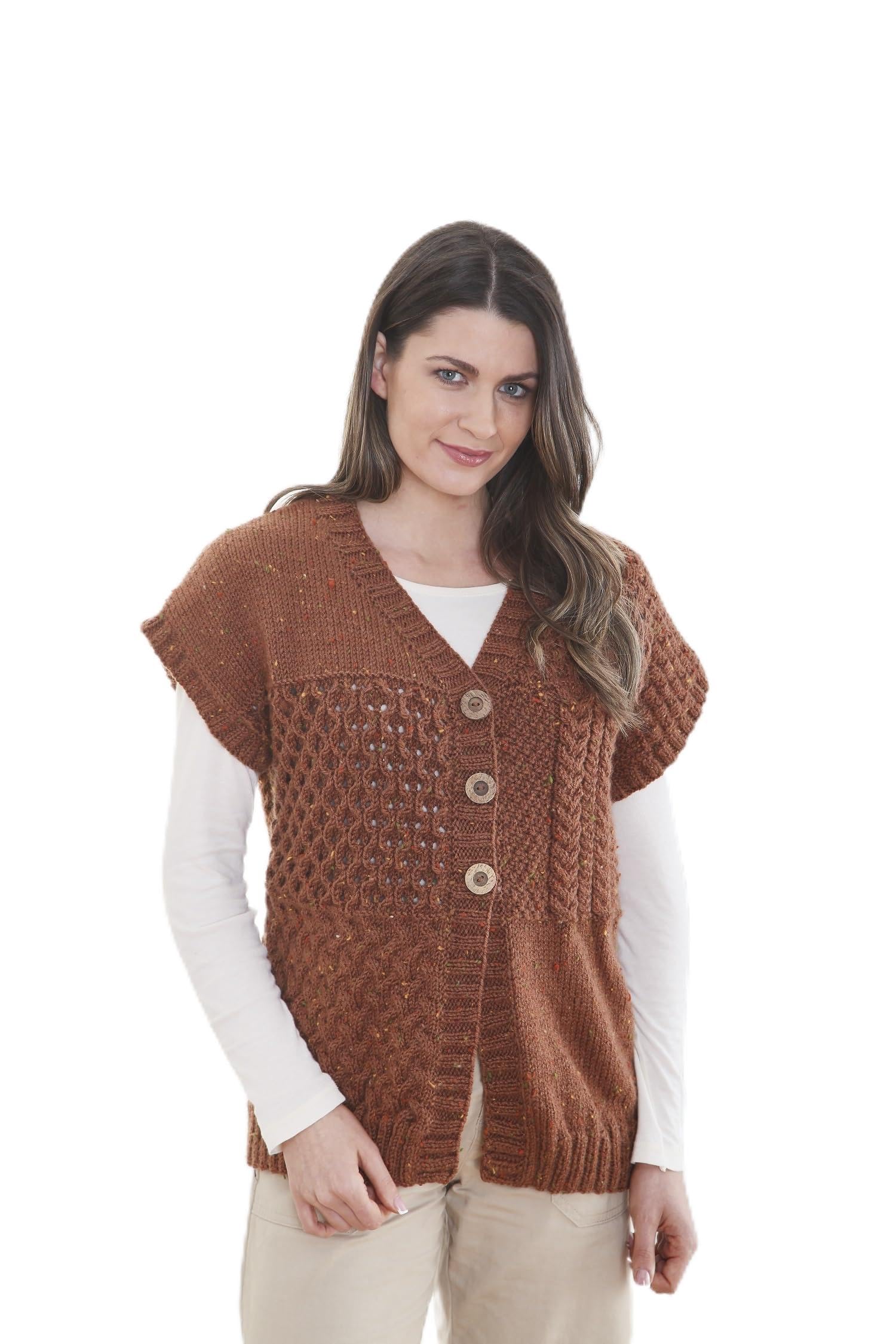 King Cole Ladies Knitting Pattern Aran Womens Cardigan & Waistcoat (6340)