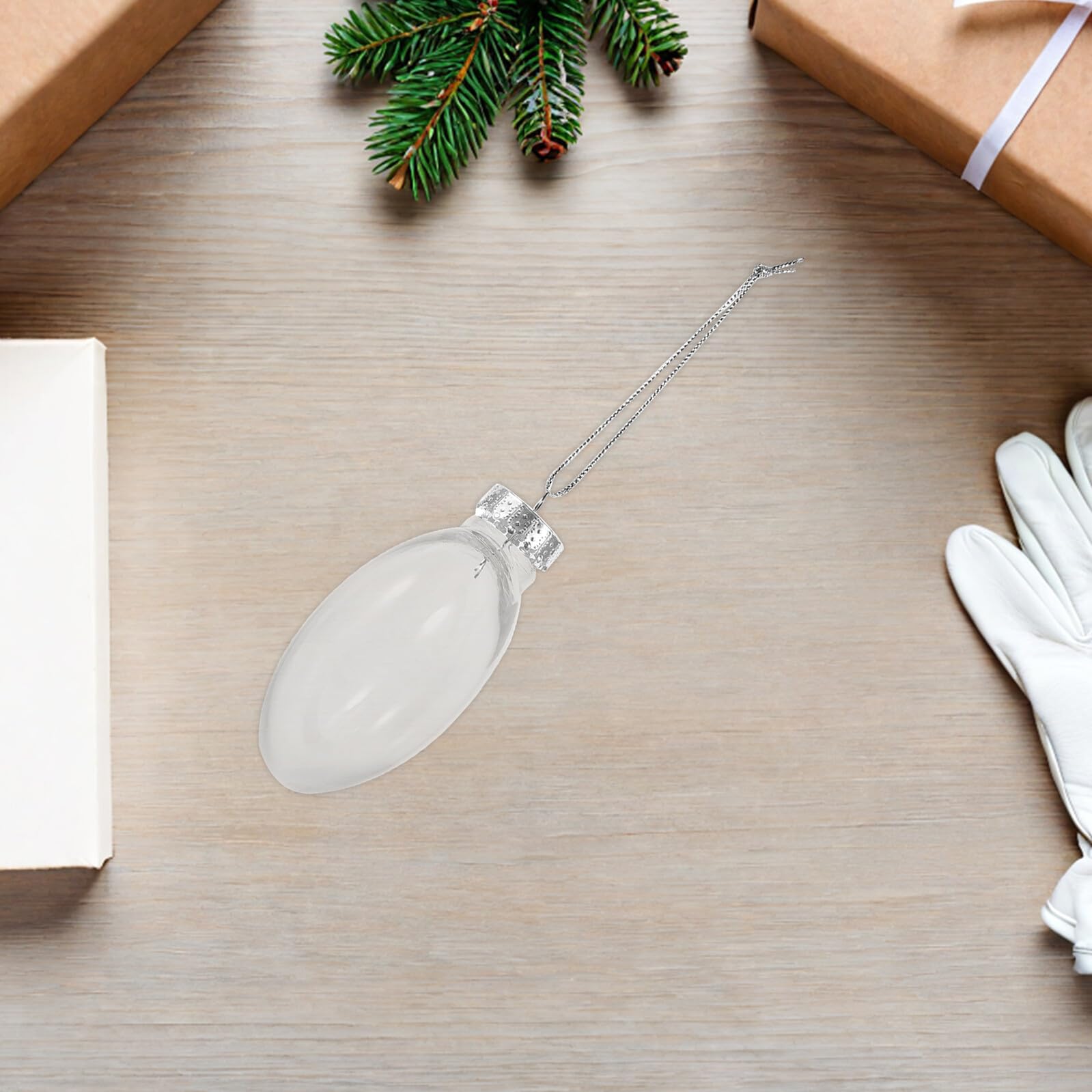 30pezzi Palline di Natale Trasparenti Riempibili Ornamenti Piatti in Plastica Palline Infrangibili Fai da Te Decorazioni per Albero di Natale per Inserti Fotografici
