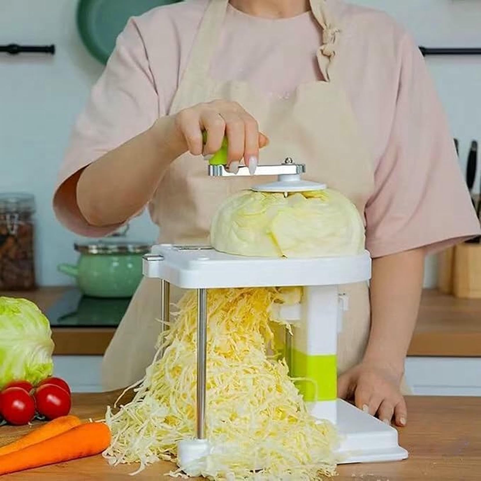 Kohlzerkleinerer – Elektrischer Hobel und Reibe für Sauerkraut und Krautsalat – Multifunktionales Gemüsezubereitungswerkzeug (1 Stück)