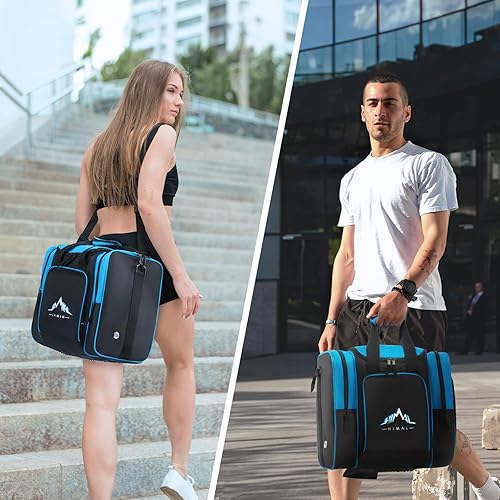 Miniatura 6 de Himal Bowling Ball Bag for Single Sphere - Bowling Ball Tote Bowler's Bag with Padded Sphere Holder - Fits Bowler's Shoes Up to Mens Size 14 Azul