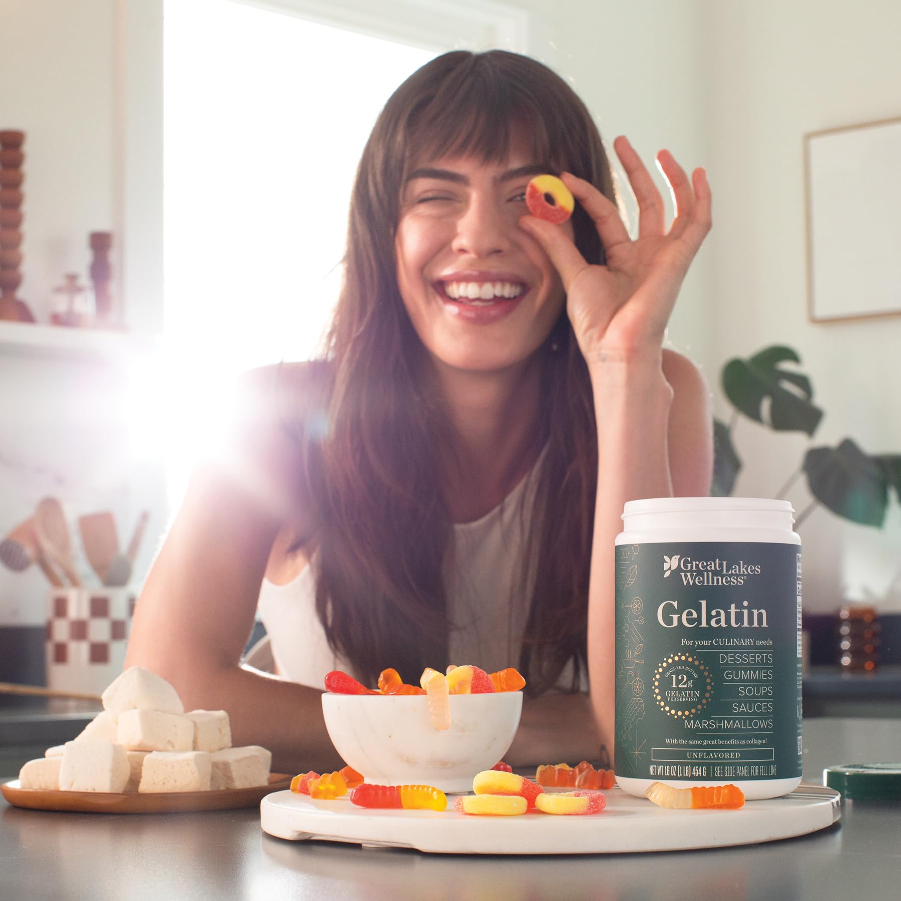 Great Lakes Wellness Beef Gelatin Powder for Culinary Needs - Perfect for Gummies, Marshmallows, Desserts and more - Unflavored - Grass-Fed, Kosher, Keto, Non-GMO 16 oz