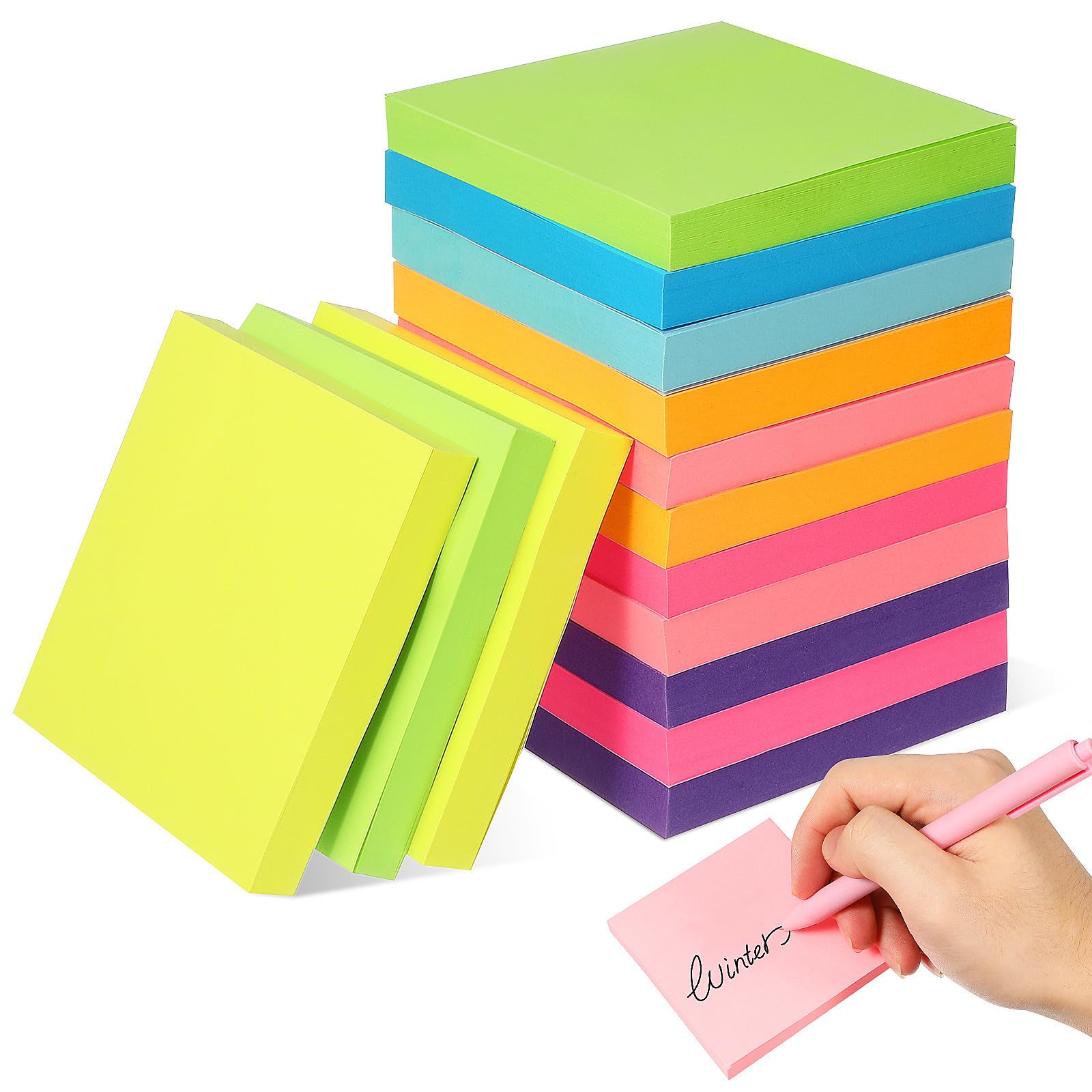 Selbstklebende Haftnotizen mit Starkem Kleber aus Papier 16 und Leichtem Design und Wichtige Punkte Hervorheben zum Lernen