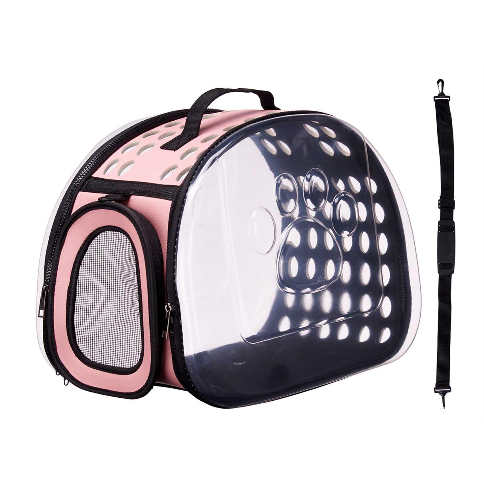 Well Home Transportbox für Haustiere, faltbar, 43 x 4 x 33 cm, Rosa