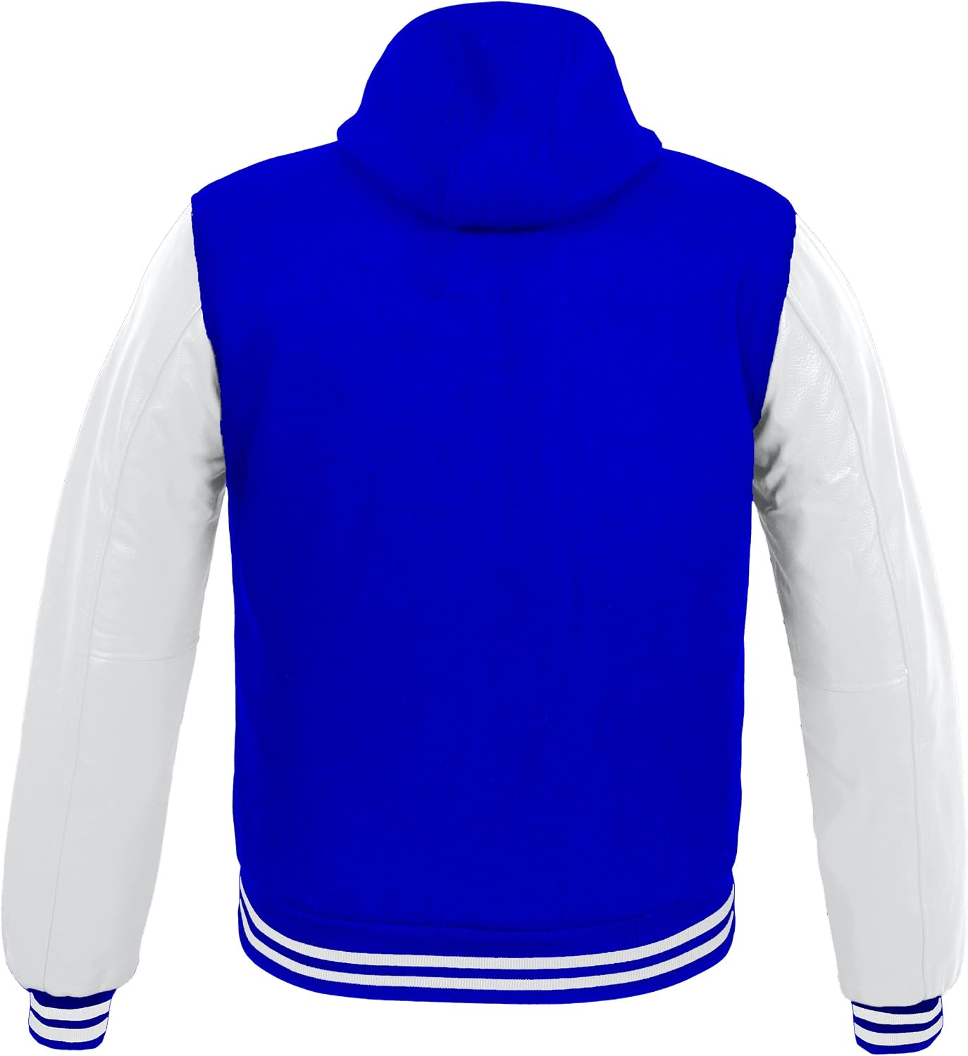 Deckra Men's Varsity Jacket Genuine Leather Sleeve and Wool Blend Letterman Boys College Varsity Jackets XS-5XL