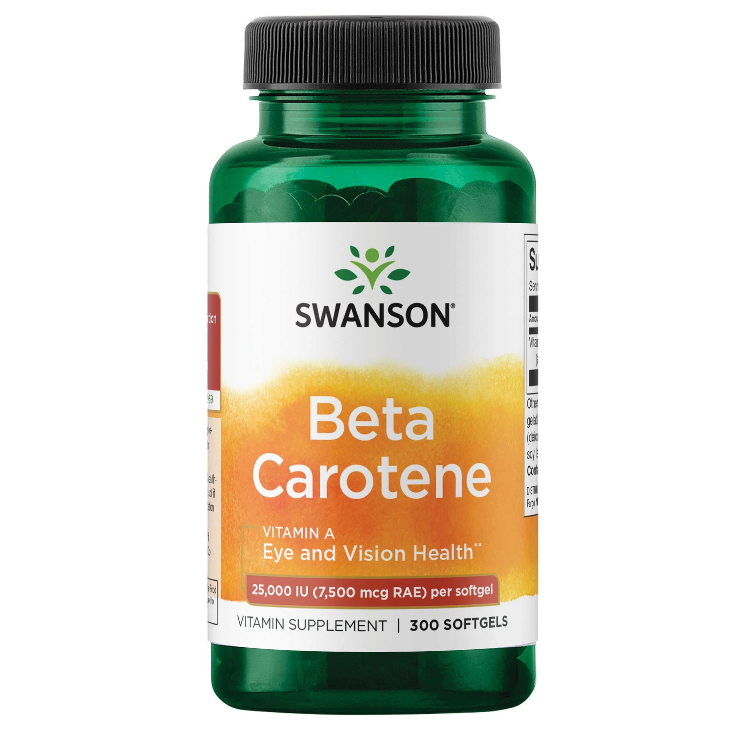 Swanson Beta-Carotene Vitamin A Supplement, Vision Support, 300 Softgels 300 Count (Pack of 1)