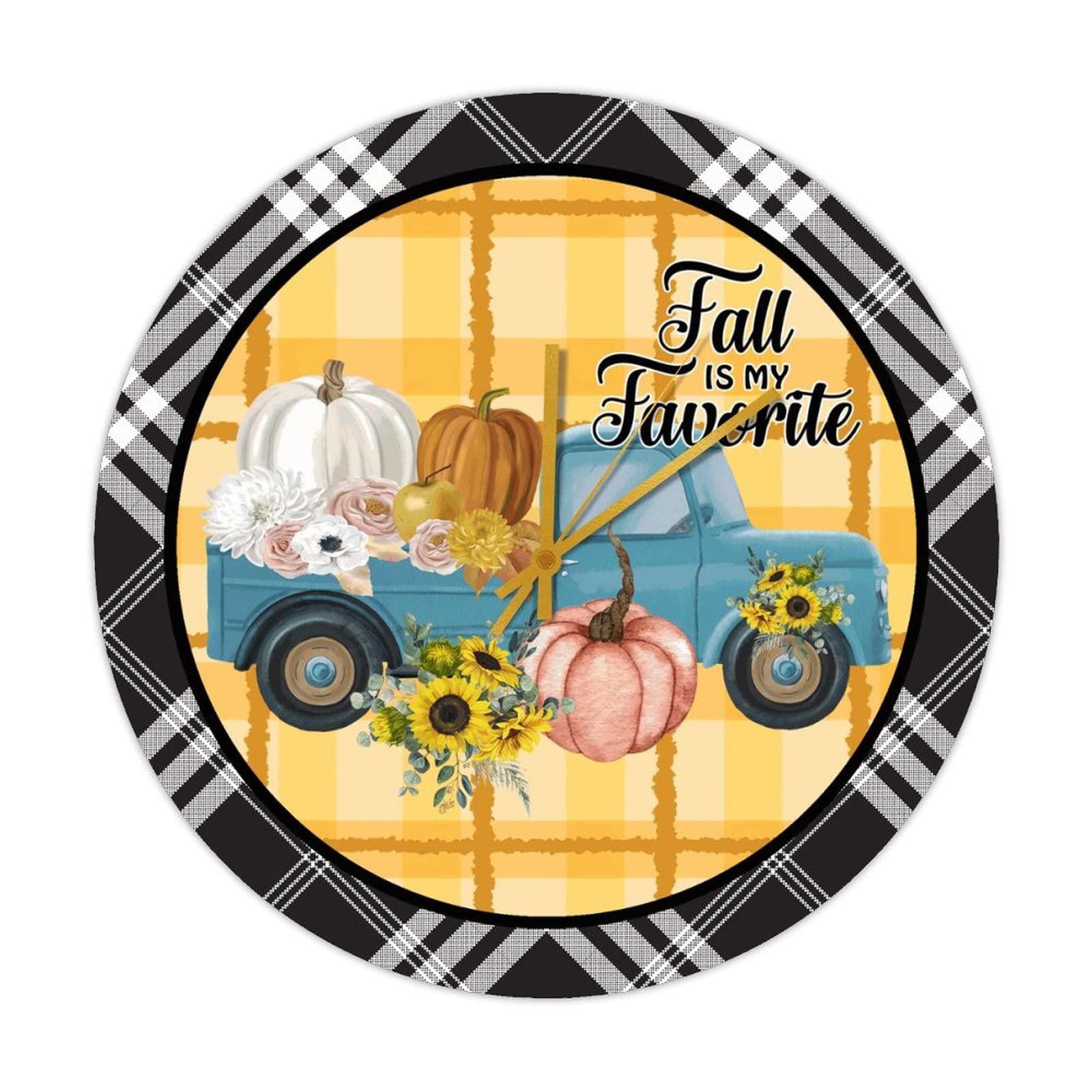 Horloge vintage en bois camion d'automne cadeau idéal Thanksgiving et Noël