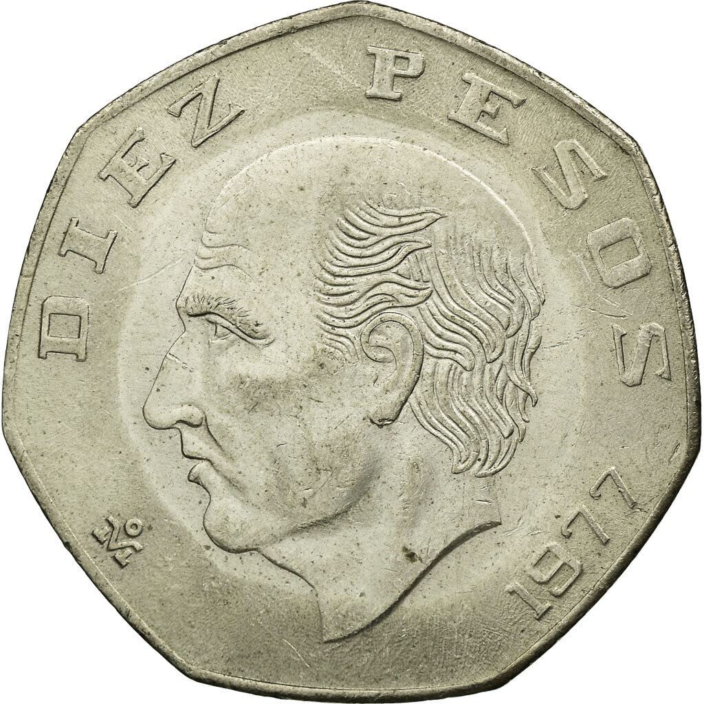 1974-1985 10 Peso Mexican Coin. With Miguel Hidalgo Costilla "Father Of The Mexican Nation". 10 Peso By Seller Circulated Condition Thumbnail
